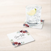 Elegante Blumenhochzeiten speichern das Datum Rechteckiger Pappuntersetzer (Vor Ort)