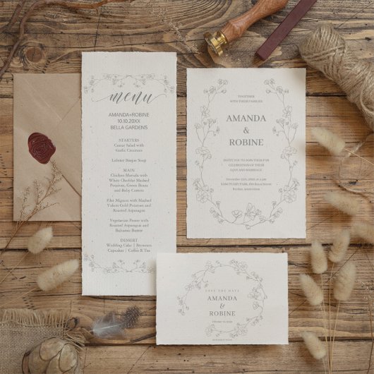 Elegante Blumenhochzeiten speichern das Datum Save The Date