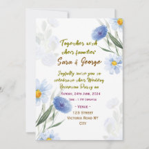 Elegante Blumenhochzeitsempfangs-Einladungen 