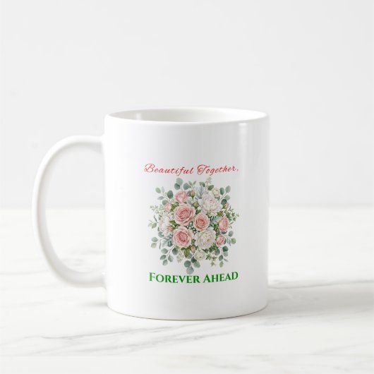 Elegante Blumenhochzeitsuhr Kaffeetasse (Links)
