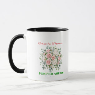 Elegante Blumenhochzeitsuhr Tasse