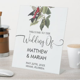 Elegante Blumenkalligrafie Begrüßung Sockelschild