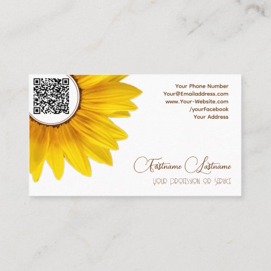 Elegante Blumenkalligraphie QR-Code Visitenkarte (Rückseite)