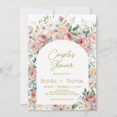 Elegante Blumenkäppchen Dusche Einladung (Vorderseite)