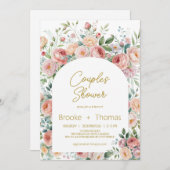 Elegante Blumenkäppchen Dusche Einladung (Vorne/Hinten)