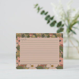 Elegante Blumenkarte Brautparty Rezept Karte