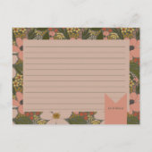 Elegante Blumenkarte Brautparty Rezept Karte (Rückseite)