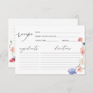 Elegante Blumenkarte Brautparty Rezept Karte
