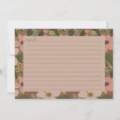 Elegante Blumenkarte Brautparty Rezept Karte (Vorderseite)