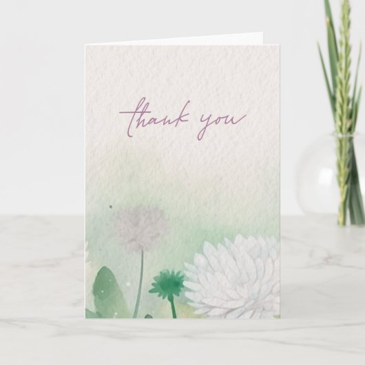 Elegante Blumenkarte Dankeschön Karte (Vorderseite)