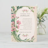 Elegante Blumenkarte Dankeschön Karte (Stehend Vorderseite)