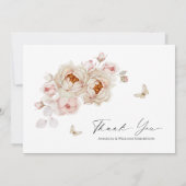 Elegante Blumenkarte Dankeschön Karte (Rückseite)