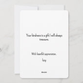 Elegante Blumenkarte Dankeschön Karte (Rückseite)