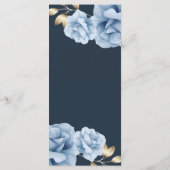 Elegante Blumenkarte Mitternacht Menükarte (Rückseite)