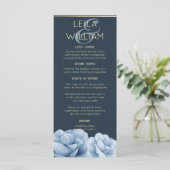 Elegante Blumenkarte Mitternacht Menükarte (Stehend Vorderseite)