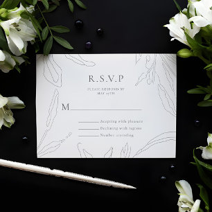 Elegante Blumenkarte RSVP Karte