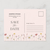Elegante Blumenkarte Save the Date Postkarte (Rückseite)