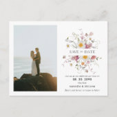 Elegante Blumenkarte Save the Date Postkarte (Vorderseite)