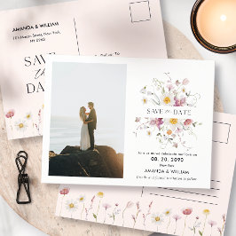 Elegante Blumenkarte Save the Date Postkarte