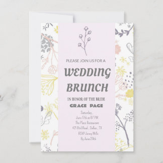 Elegante Blumenkarten für den Hochzeitsbrunch Einladung