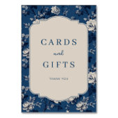 Elegante Blumenkarten und Geschenke Tischnummer (Rückseite)