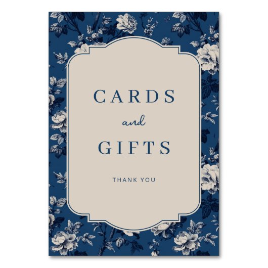 Elegante Blumenkarten und Geschenke Tischnummer (Vorderseite)