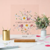 Elegante Blumenkarten und Geschenke-Zeichen Acrylschild (Hochzeit)