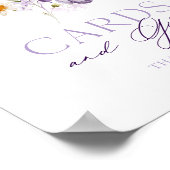 Elegante Blumenkarten und Geschenke-Zeichen Poster (Ecke)