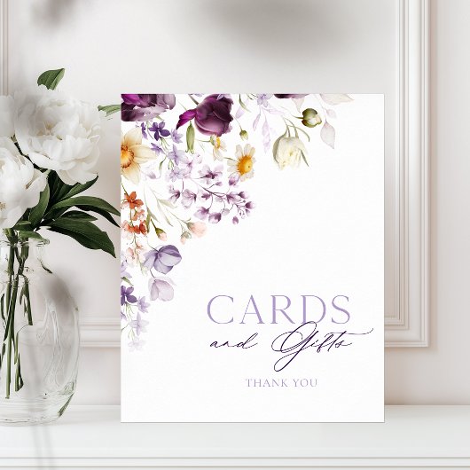 Elegante Blumenkarten und Geschenke-Zeichen Poster