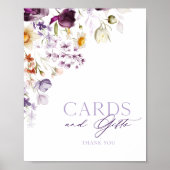 Elegante Blumenkarten und Geschenke-Zeichen Poster (Vorne)