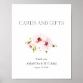 Elegante Blumenkarten und Geschenke-Zeichen Poster (Vorne)