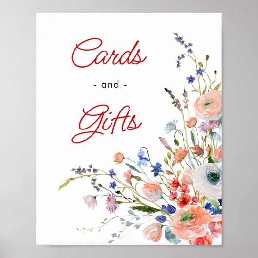 Elegante Blumenkarten und Geschenkposter Poster (Vorne)