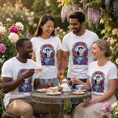 Elegante Blumenkatze T-Shirt