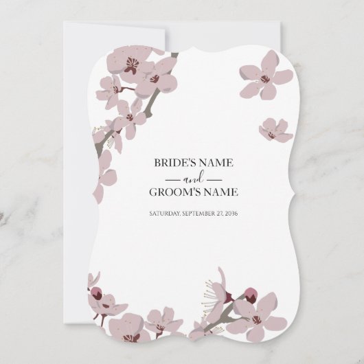 Elegante Blumenkirche Blossom Hochzeitseinladungen Einladung (Rückseite)