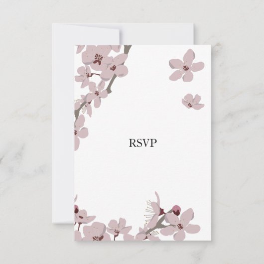 Elegante Blumenkirsche Blossom Wedding RSVP Cards (Rückseite)