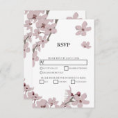 Elegante Blumenkirsche Blossom Wedding RSVP Cards (Vorne/Hinten)