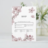 Elegante Blumenkirsche Blossom Wedding RSVP Cards Karte (Stehend Vorderseite)