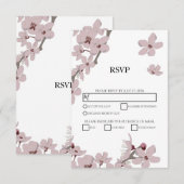 Elegante Blumenkirsche Blossom Wedding RSVP Cards Karte (Vorne/Hinten)