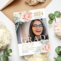 Elegante Blumenklasse 2023 Grad Party Einladung