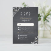 Elegante Blumenklatsche rustikale Hochzeit RSVP (Stehend Vorderseite)