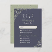 Elegante Blumenklatsche rustikale Hochzeit RSVP (Vorne/Hinten)