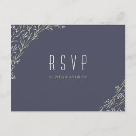 Elegante Blumenklatsche rustikale Hochzeit RSVP Einladungspostkarte