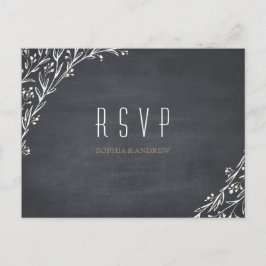 Elegante Blumenklatsche rustikale Hochzeit RSVP Einladungspostkarte