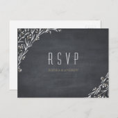 Elegante Blumenklatsche rustikale Hochzeit RSVP Einladungspostkarte (Vorne/Hinten)