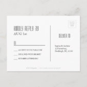 Elegante Blumenklatsche rustikale Hochzeit RSVP Einladungspostkarte (Rückseite)