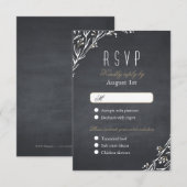 Elegante Blumenklatsche rustikale Hochzeit RSVP Karte (Vorne/Hinten)