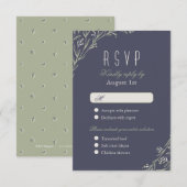 Elegante Blumenklatsche rustikale Hochzeit RSVP Karte (Vorne/Hinten)