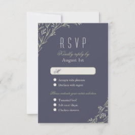 Elegante Blumenklatsche rustikale Hochzeit RSVP Karte