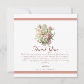 Elegante Blumenkreuz Dankeskarte (Vorderseite)
