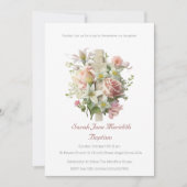 Elegante Blumenkreuz Einladung (Vorderseite)